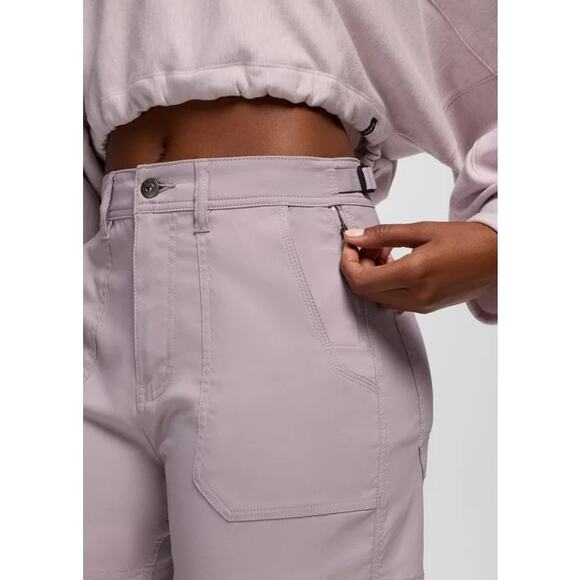 Prana Stretch Zion Cargo Short 5" Women's 10 Haze Standard Fit High Rise Stretch - Picture 3 of 13